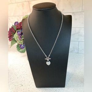14 Kt White Gold and Diamond Heart Necklace